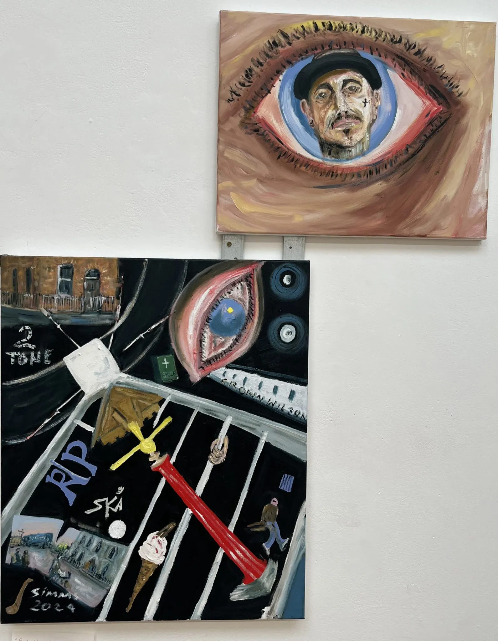 Portrait of Fergie .diptych — painting by Gearoid Simms
